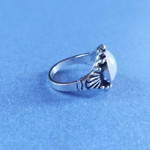 Vintage-Inspired Bohemian Sterling Silver Opal Ring CATHEDRAL - Picture 3 of 5